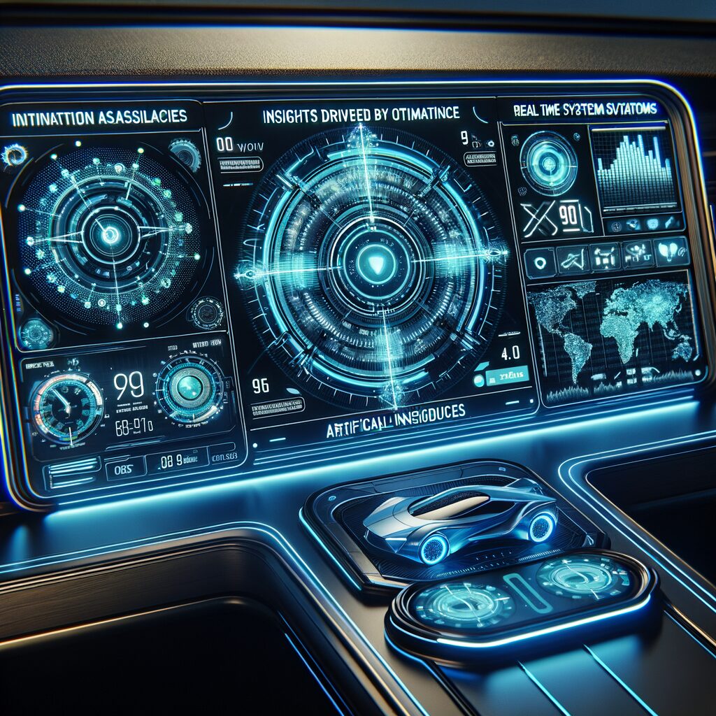 Futuristic dashboard displaying AI-driven insights.