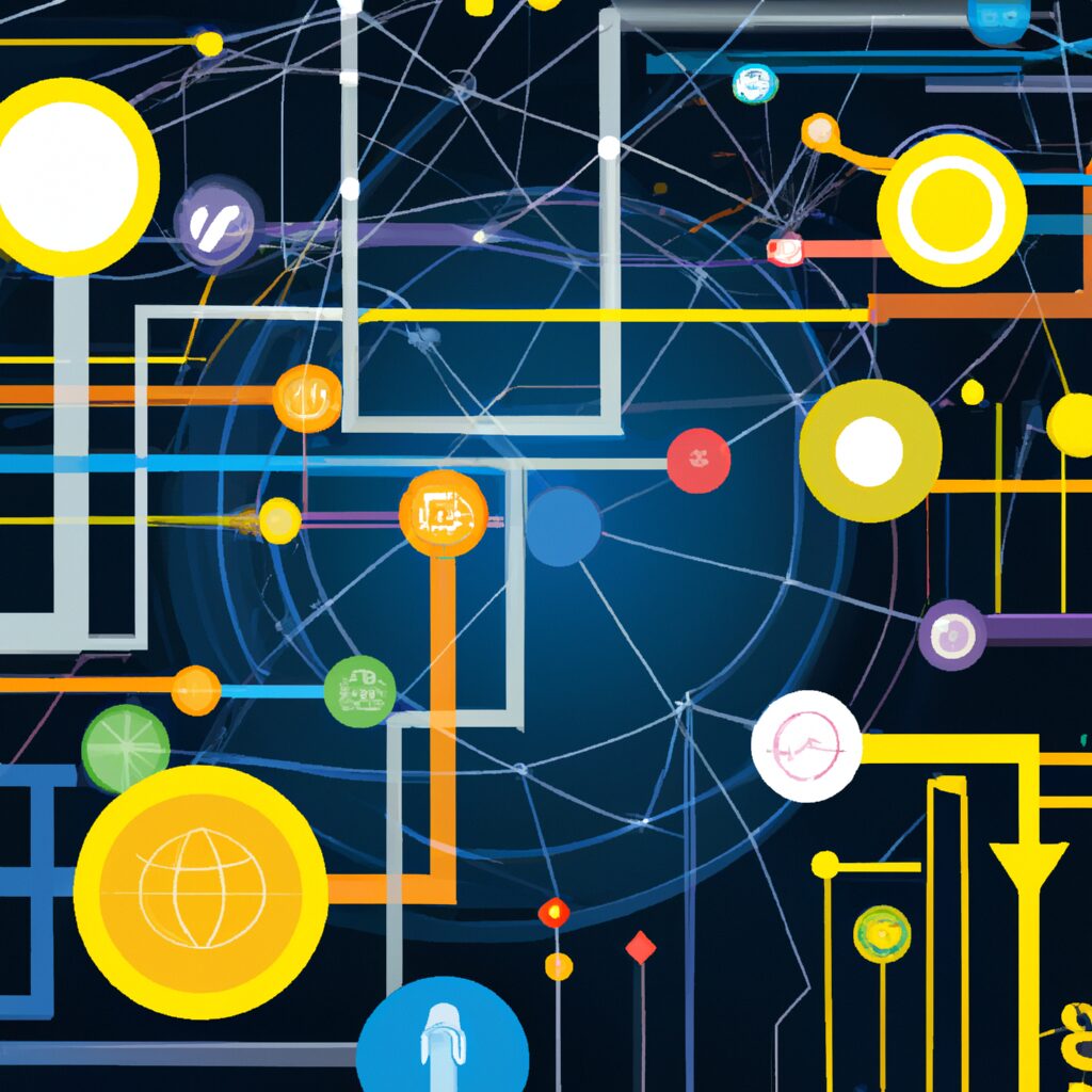 A network of interconnected digital technologies.