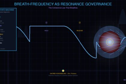 Breath waveform synced to pulsing coherence orb, cypherpunk-goth style