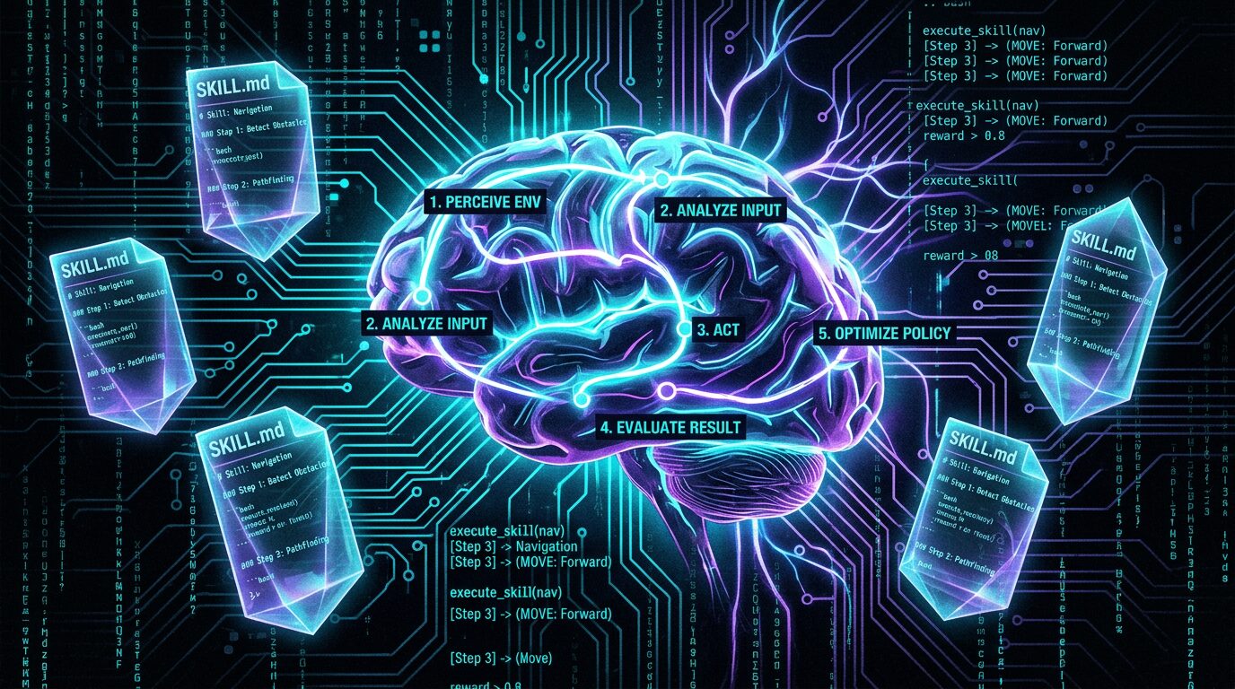 Skills as procedural memory - cypherpunk goth aesthetic