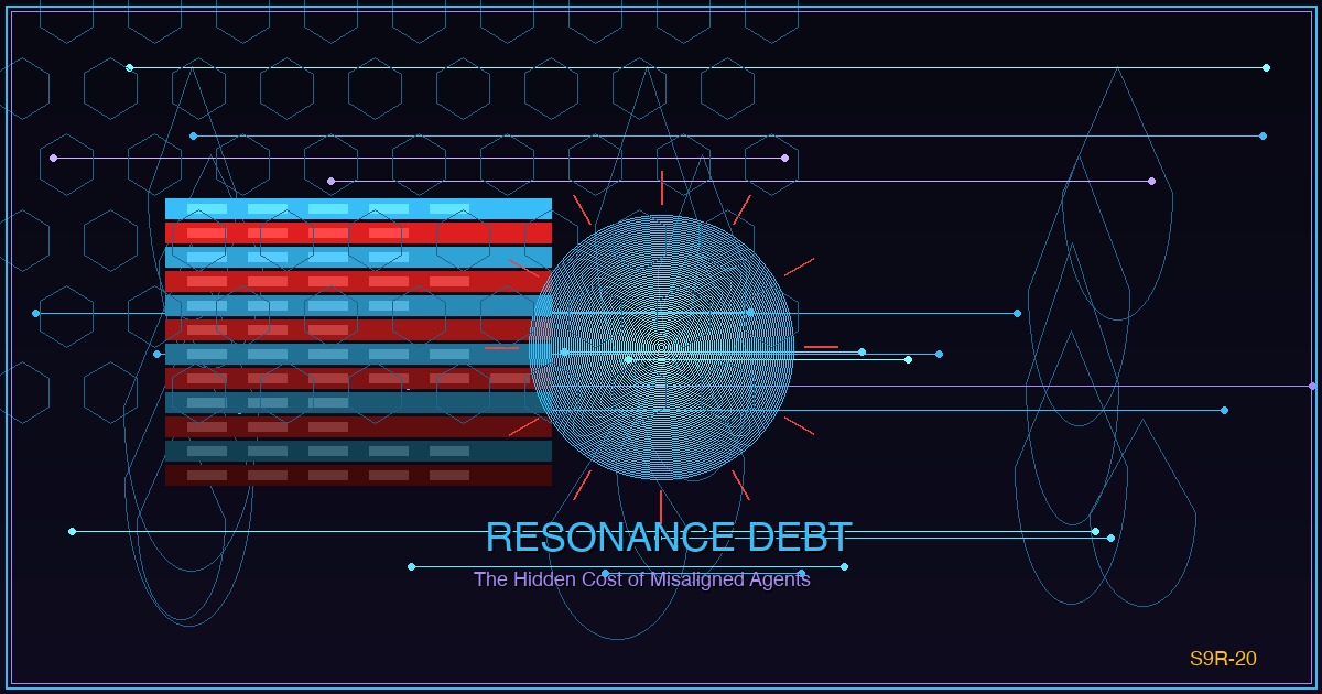 Resonance debt ledger with dimming neon rows, cyberpunk goth style