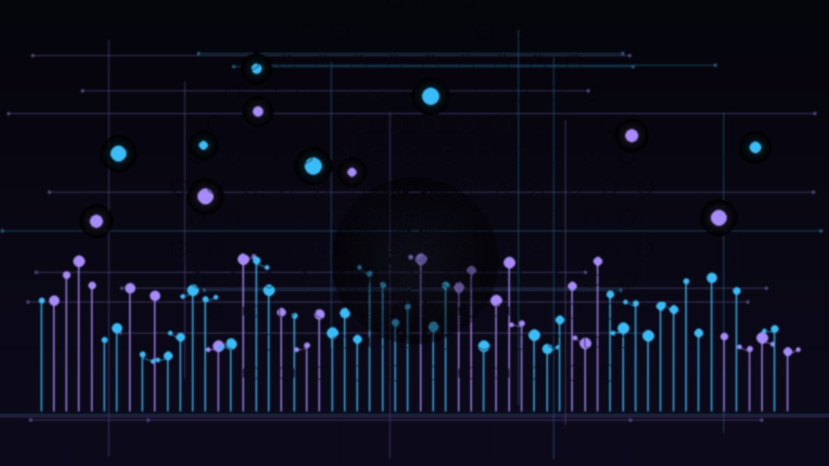 A field of glowing crops with branching seed nodes under gothic cathedral arches, circuit traces, and hexagonal grid — cypherpunk goth style, neon cyan and violet on dark background