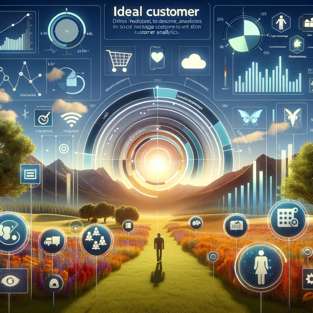 A digital landscape highlighting ideal customer analytics.
