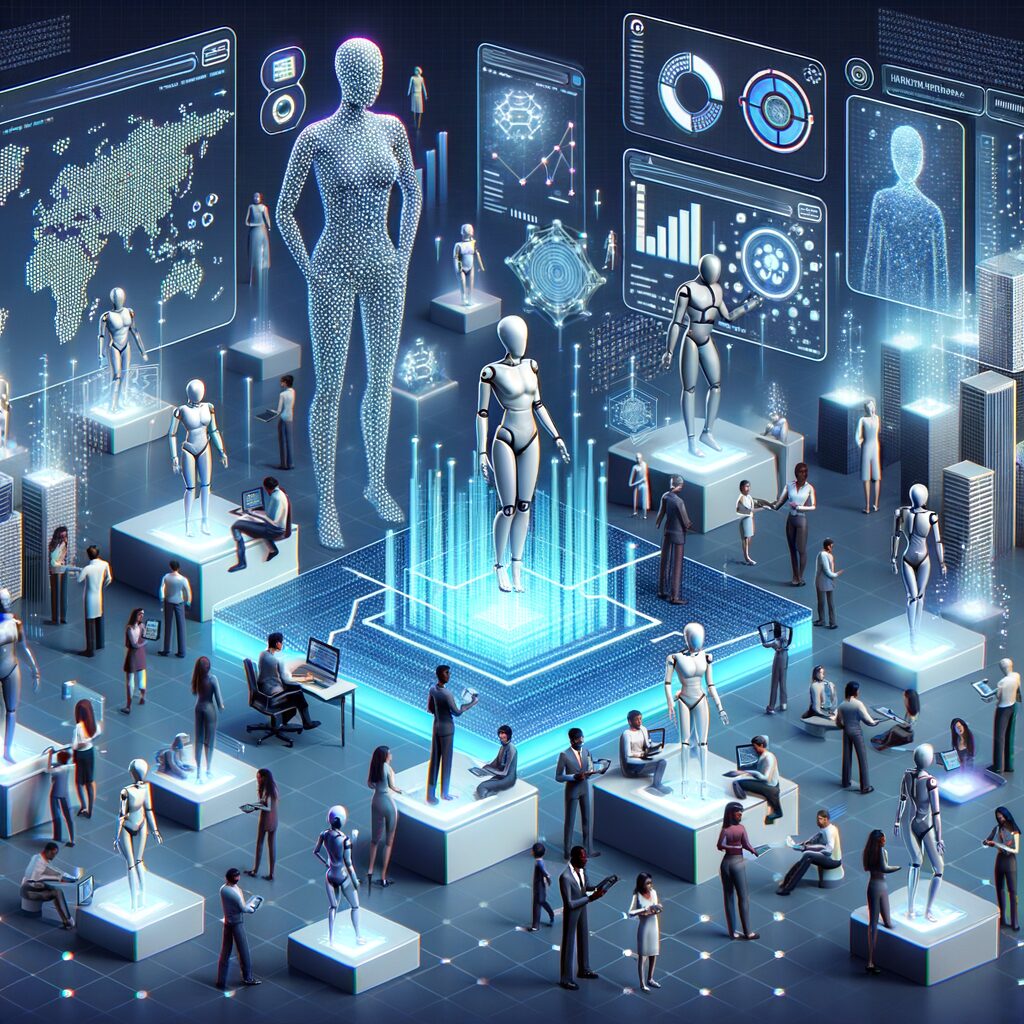 AI agents optimizing digital business landscapes.