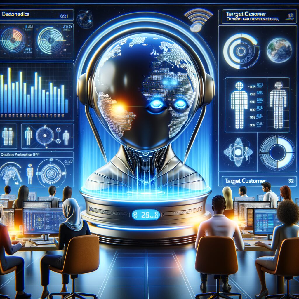 AI analyzing data for ideal customers.
