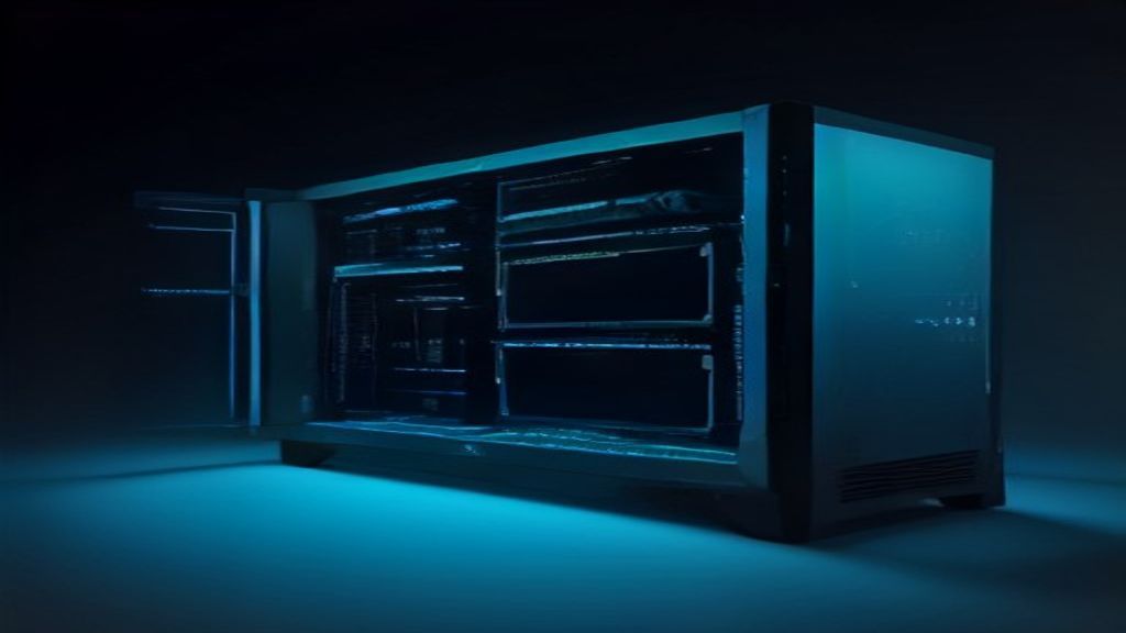 The Council hub — server-grade rackmount with amber LED matrix