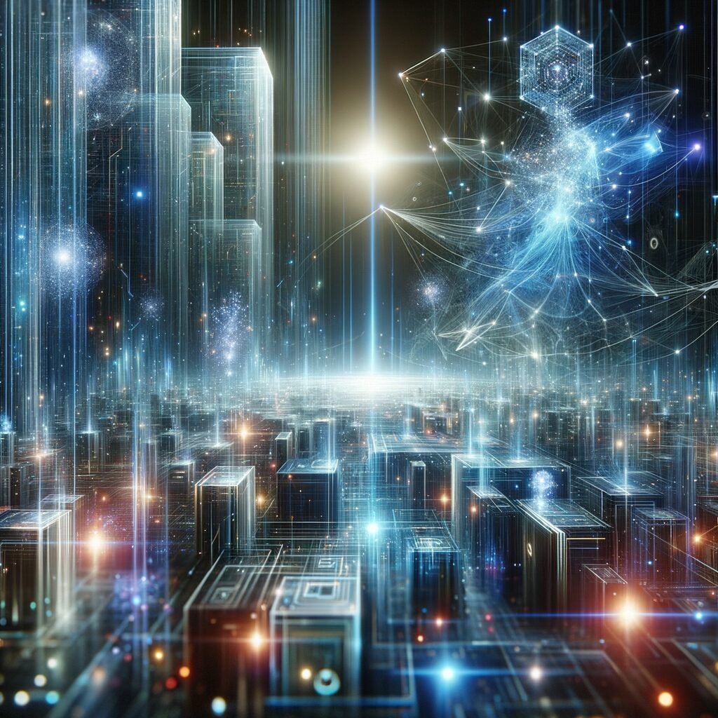 Futuristic interface showcasing AI-driven digital landscape.