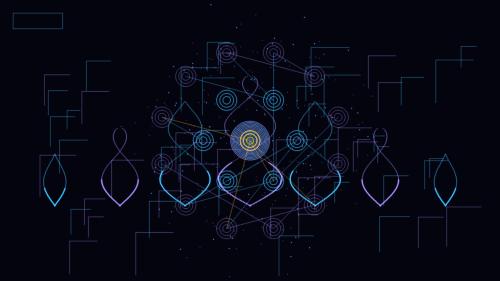 A constellation of nodes all vibrating in phase, one field of light - cypherpunk goth style