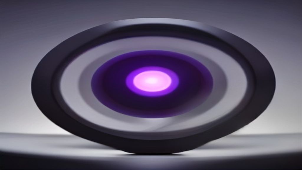 The Listener audio node — gunmetal disc with concentric-ring grille