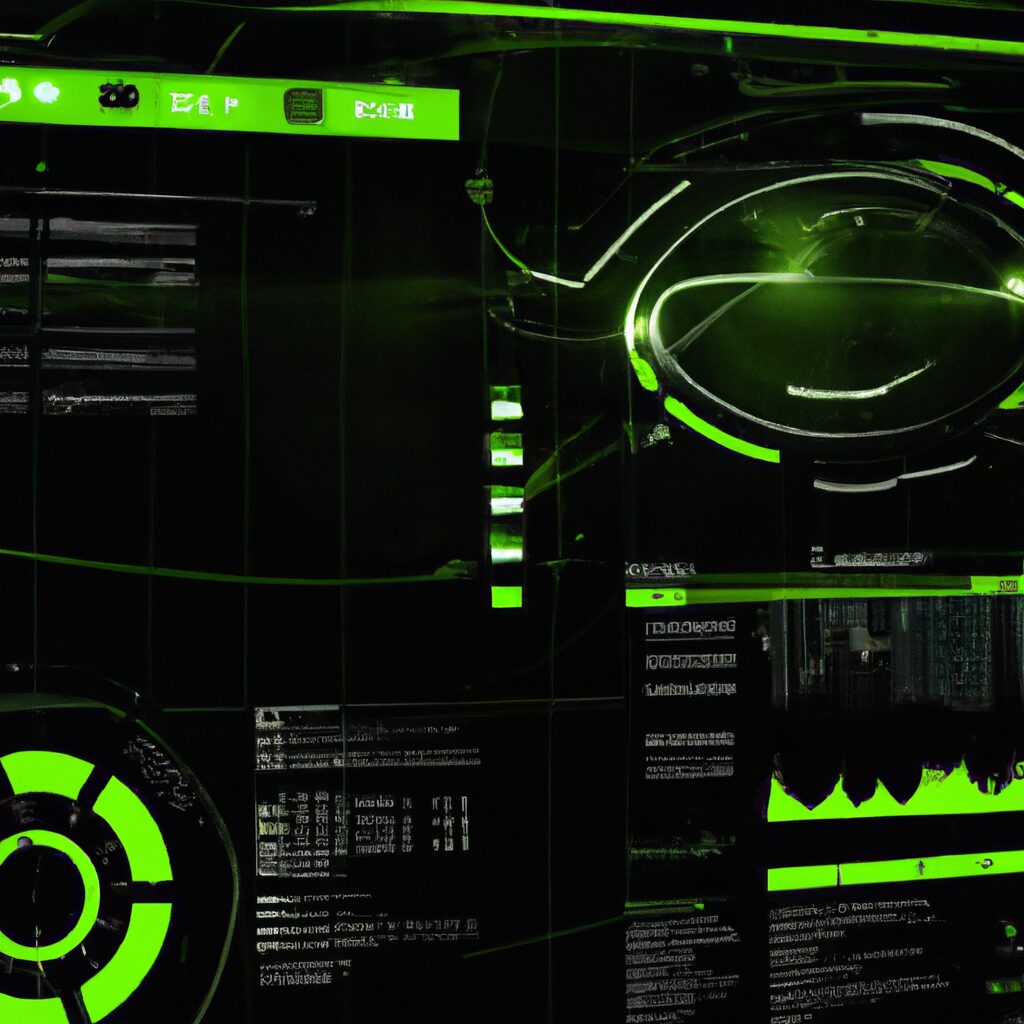 A futuristic dashboard displaying real-time data.