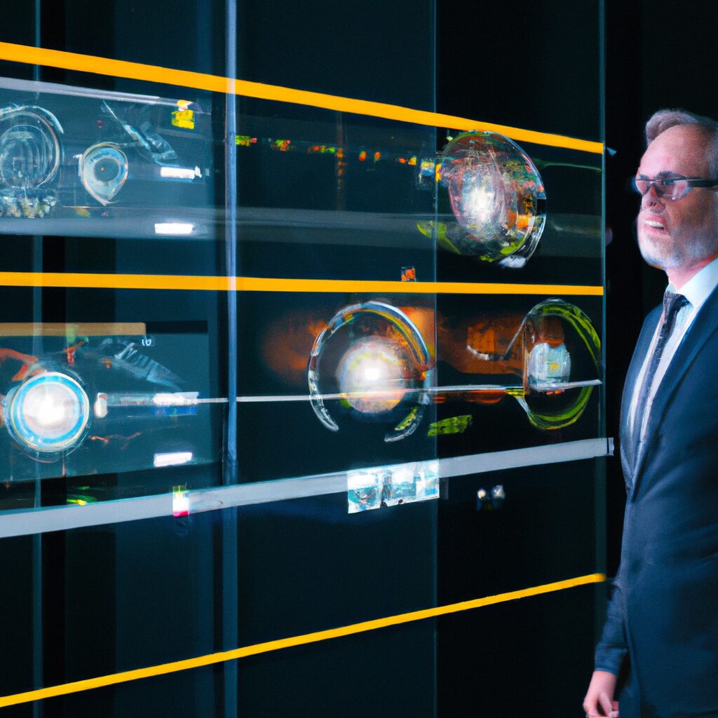 Futuristic AI-powered dashboard revolutionizing business management.