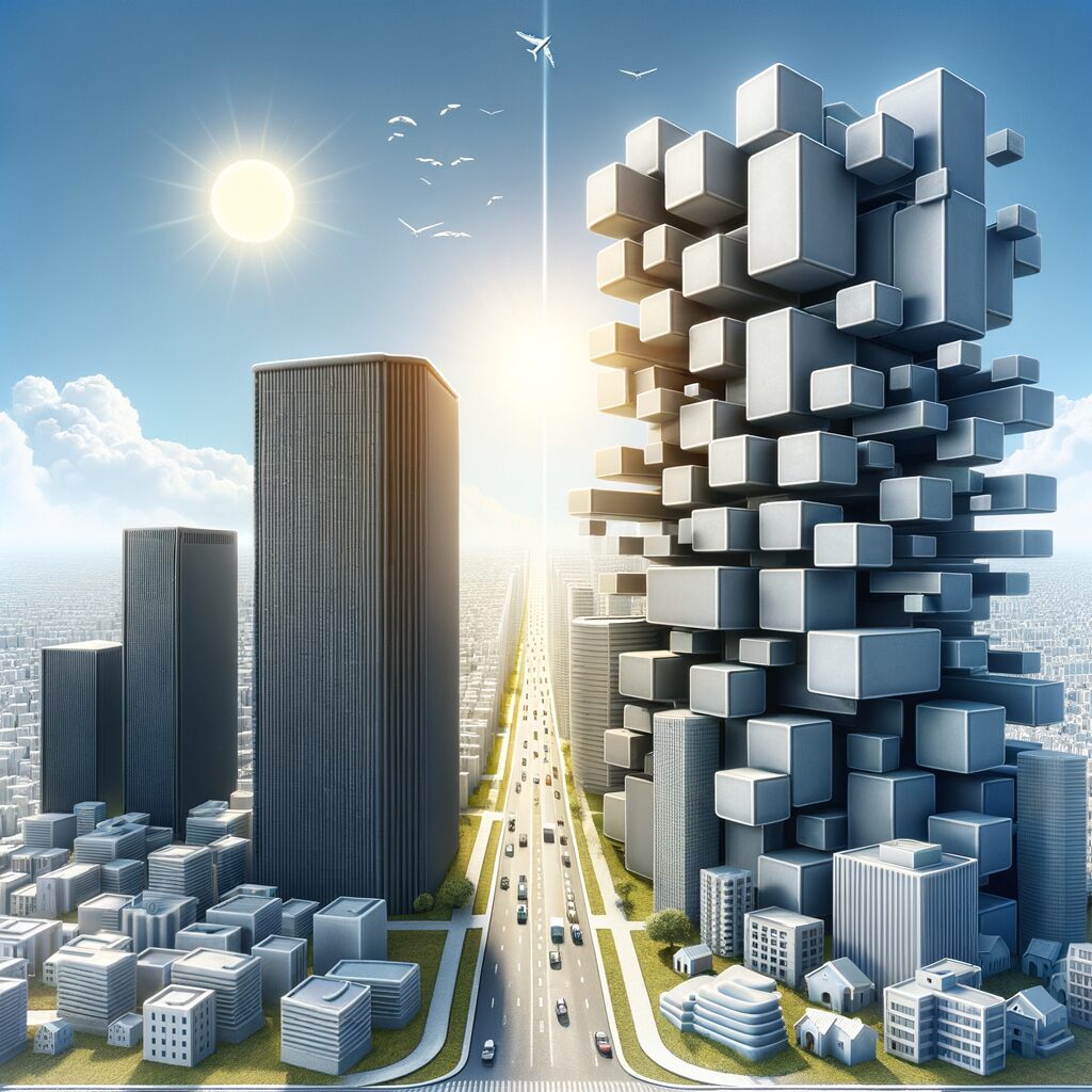 Modern architecture symbolizing microservices evolution.