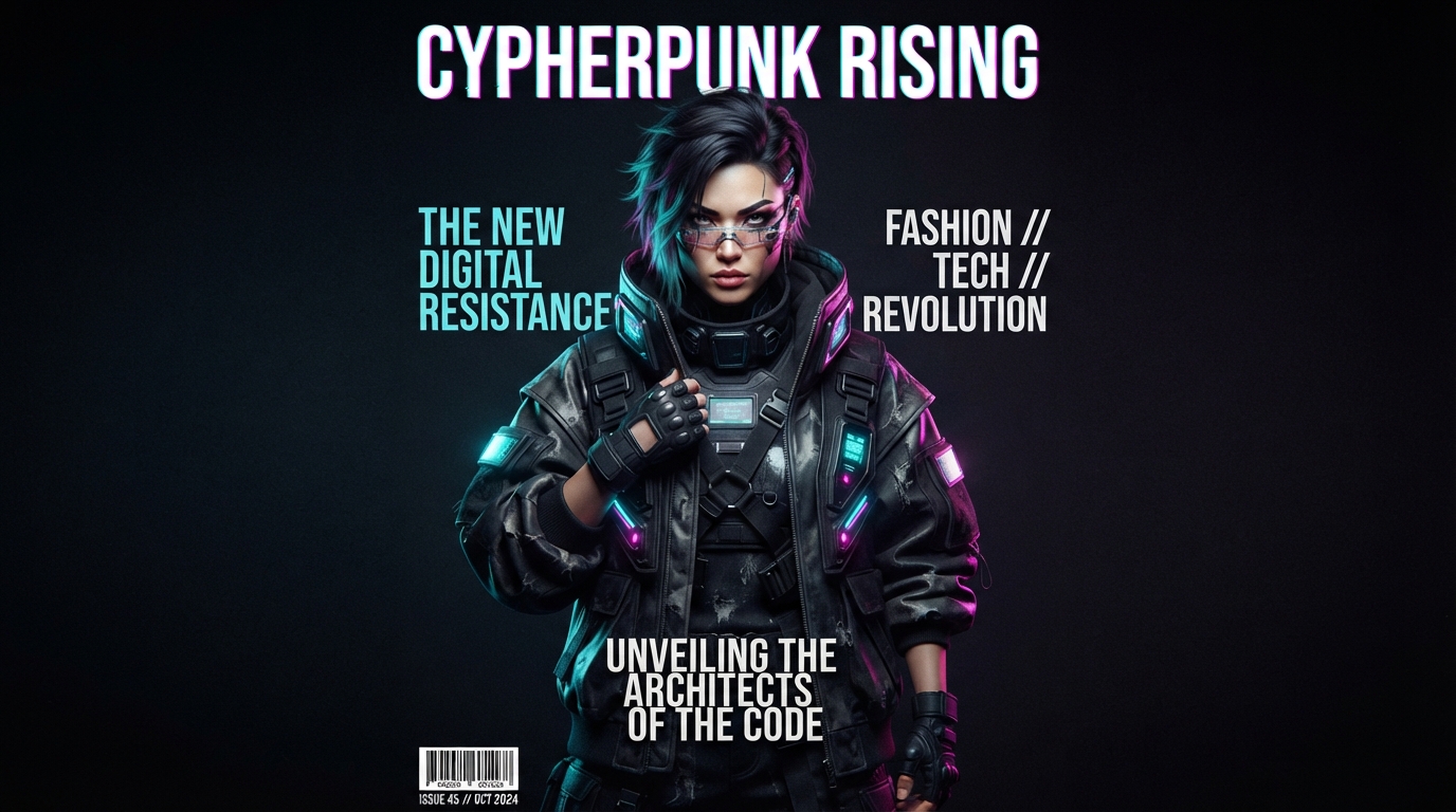 Openrouter Gen — cypherpunk-goth AI fashion editorial hero for Lucid Hive, openrouter-gen theme