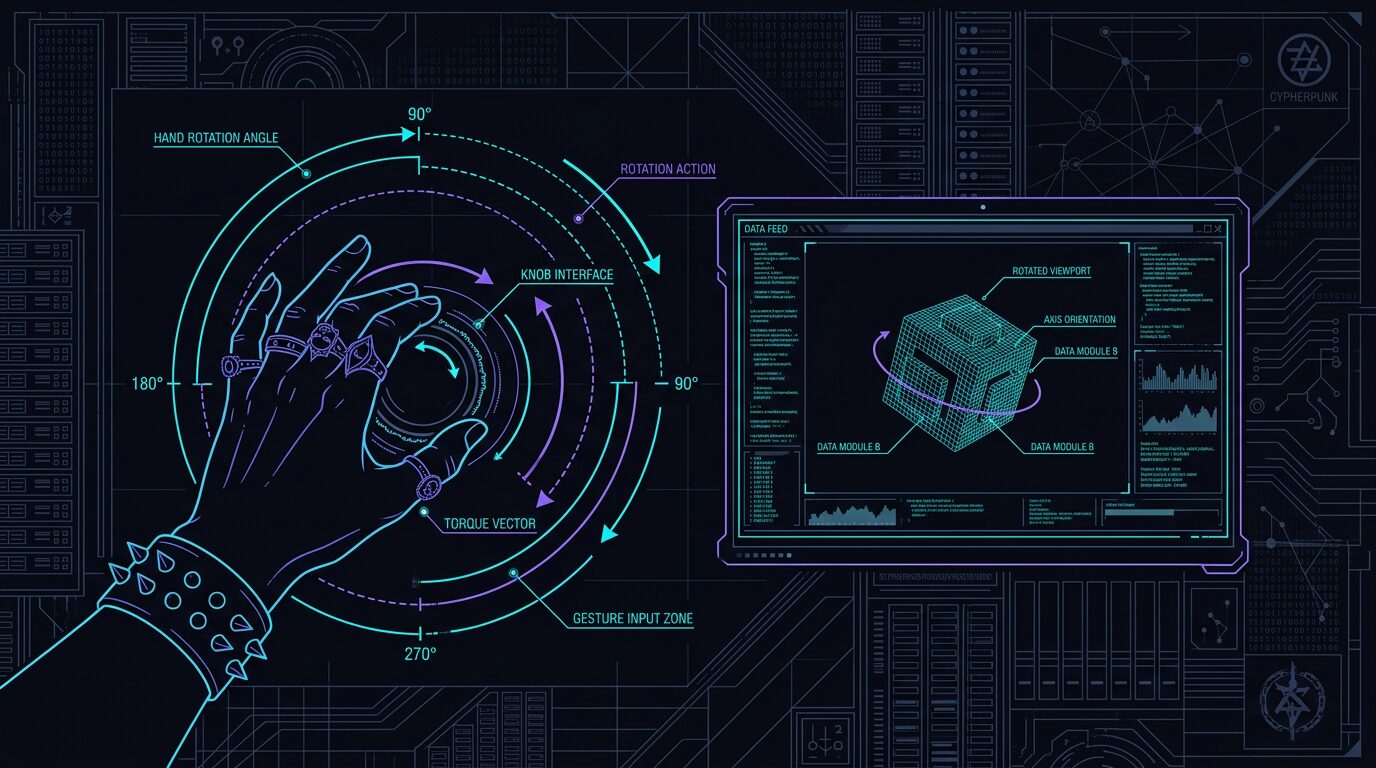 Content that turns — knobs and rotation