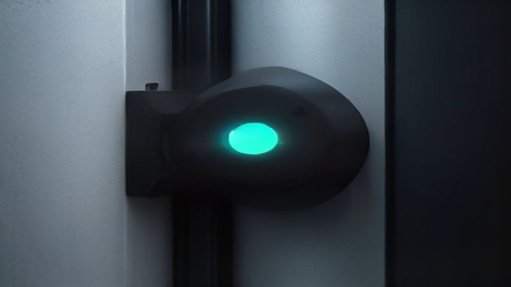 The Threshold contact sensor — slim anodized design on a steel door frame